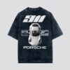 The 911 Porsche Oversized Dropsholder T-shirt - Acidwash